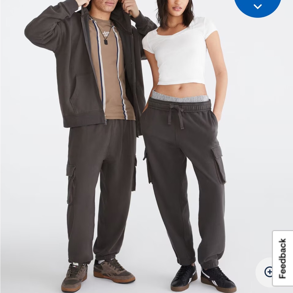 Aeropostale Small Washed Cargo Joggers Fleece Lounge Pants Unisex Essentials